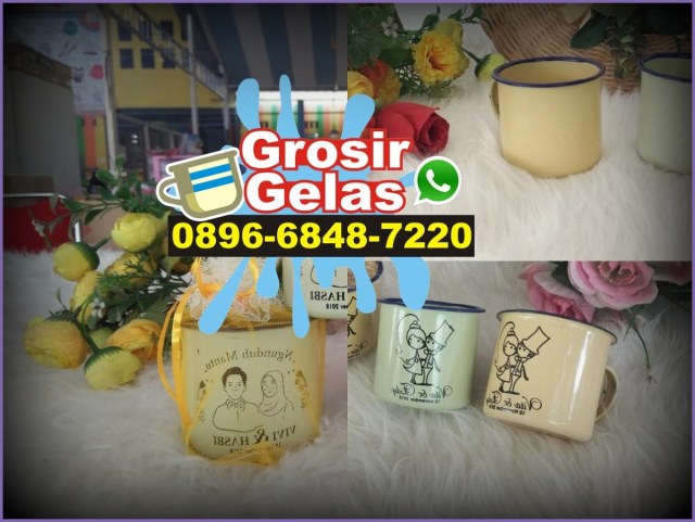 gelas cangkir kaleng jadul