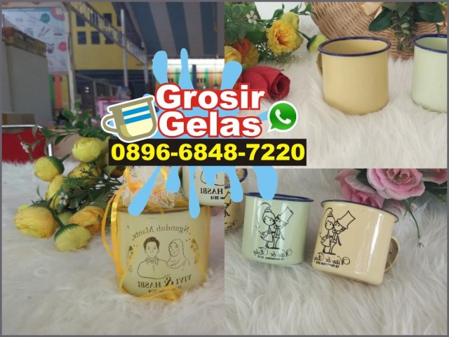 gelas cangkir kaleng jadul