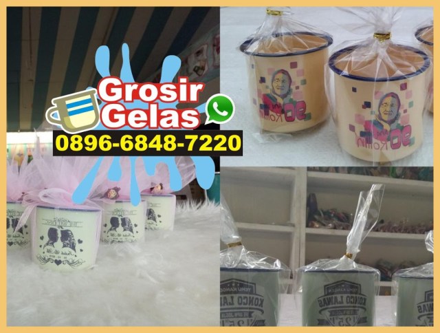 souvenir pernikahan gelas jadul