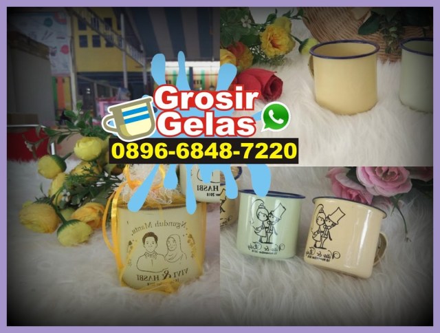 gelas cangkir kaleng jadul