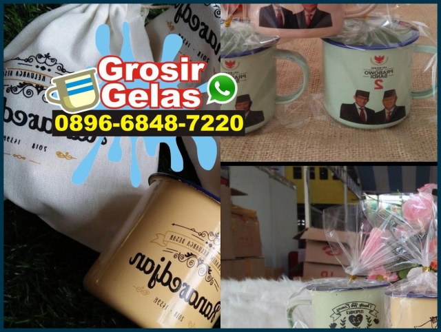 gelas mug enamel