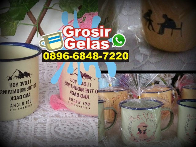 souvenir nikah gelas enamel