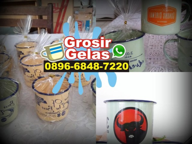 harga gelas enamel souvenir