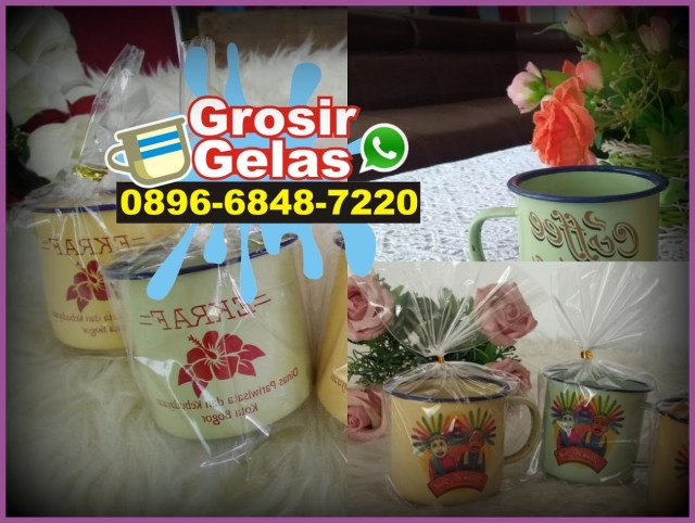 souvenir gelas enamel murah