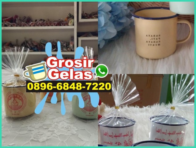 souvenir pernikahan cangkir enamel