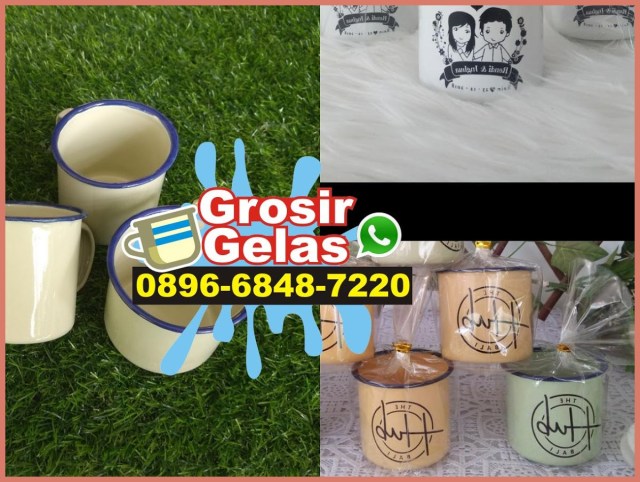 blue white enamel mug